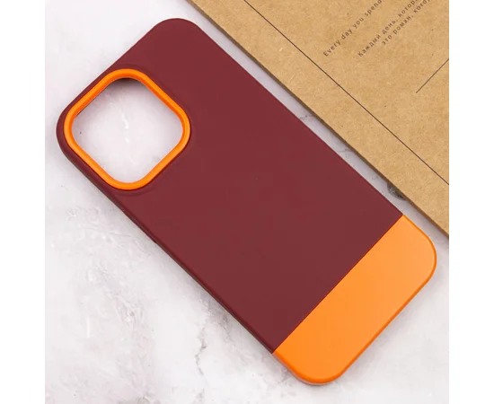 Чохол TPU+PC Bichromatic для Apple iPhone 13 Pro (6.1") Brown burgundy / Orange