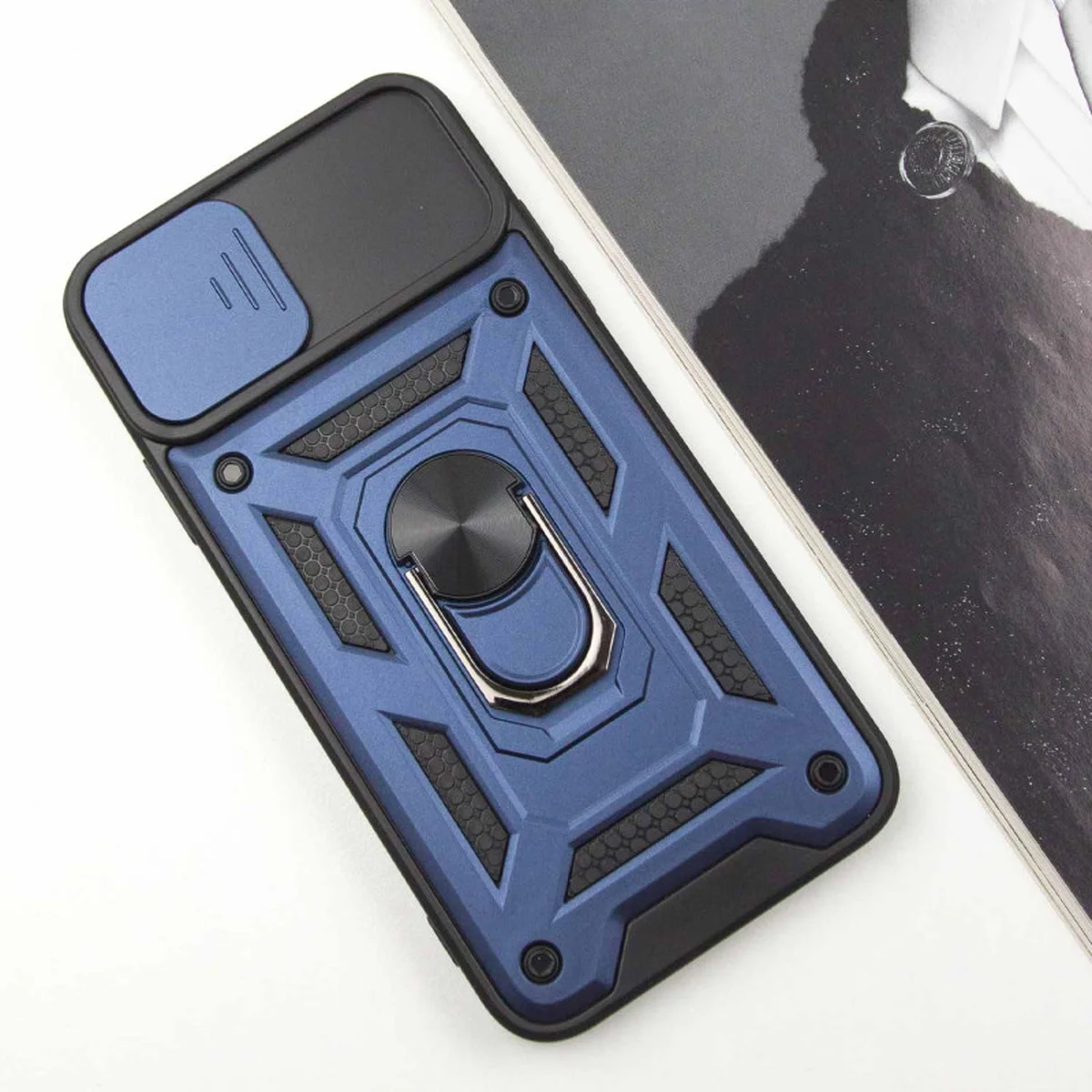 Ударопрочный чехол Camshield Serge Ring для Apple iPhone 13 Pro (6.1") Синий