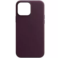 Кожаный чехол Leather Case (AAA) для Apple iPhone 13 Pro (6.1") Бордовый / Dark Cherry