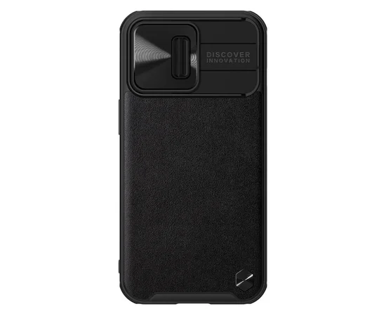 Кожаная накладка Nillkin Camshield Leather (шторка на камеру) для Apple iPhone 13 Pro (6.1") Черный / Black
