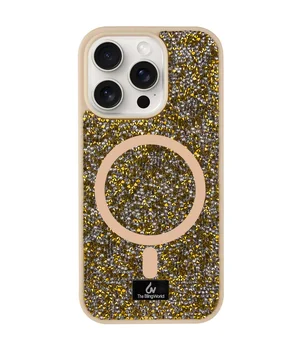 TPU чехол Bling World Rock Diamond with MagSafe для Apple iPhone 13 Pro (6.1") Gold