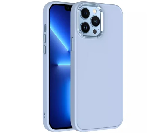 TPU чохол Bonbon Metal Style для Apple iPhone 13 Pro (6.1") Блакитний / Mist blue