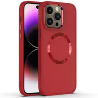 TPU чохол Bonbon Metal Style with MagSafe для Apple iPhone 13 Pro (6.1") Червоний / Red