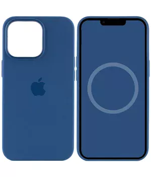 Чохол Silicone case (AAA) full with Magsafe and Animation для Apple iPhone 13 Pro (6.1") Синій / Blue Jay