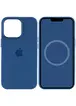 Чохол Silicone case (AAA) full with Magsafe and Animation для Apple iPhone 13 Pro (6.1") Синій / Blue Jay