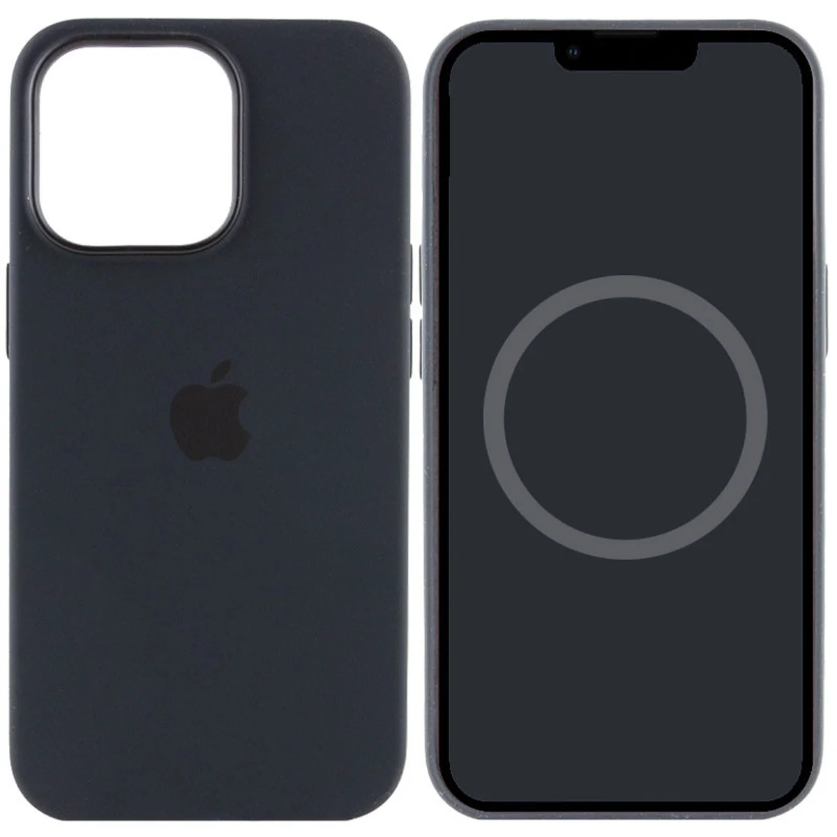 Чехол Silicone case (AAA) full with Magsafe and Animation для Apple iPhone 13 Pro (6.1") Черный / Midnight
