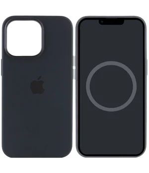 Чохол Silicone case (AAA) full with Magsafe and Animation для Apple iPhone 13 Pro (6.1") Чорний / Midnight