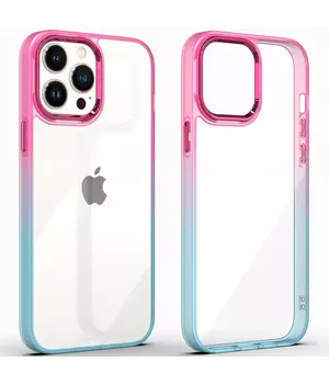 Чехол TPU+PC Fresh sip series для Apple iPhone 13 Pro (6.1") Бирюзовый / Розовый