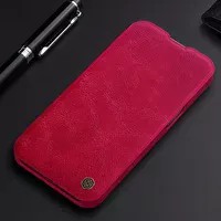 Шкіряний чохол (книга) Nillkin Qin Pro Camshield для Apple iPhone 13 Pro (6.1") Червоний