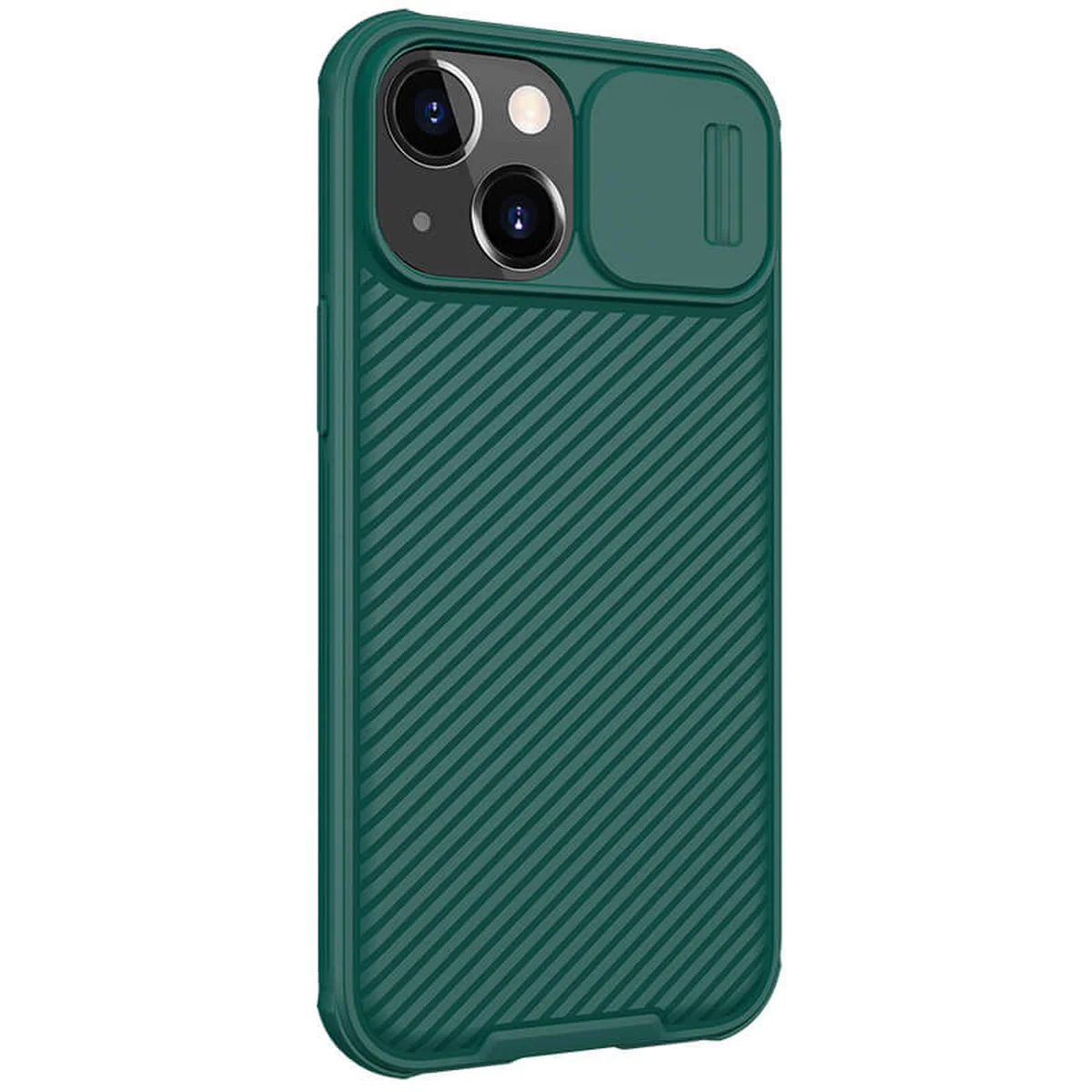 Карбоновая накладка Nillkin Camshield (шторка на камеру) для Apple iPhone 13 (6.1") Зеленый / Dark Green