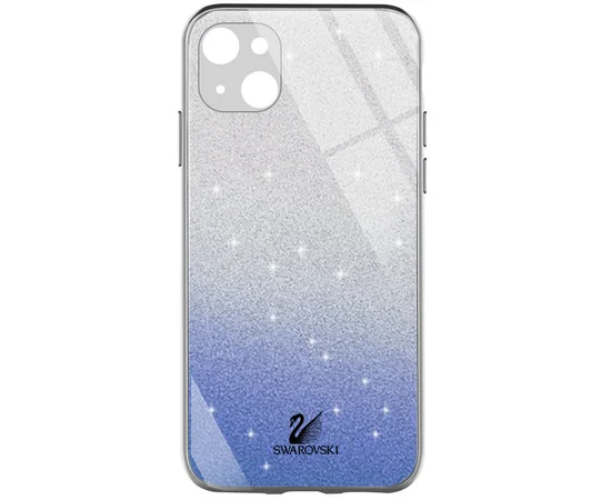 TPU+Glass чехол Swarovski для Apple iPhone 13 (6.1") Синий