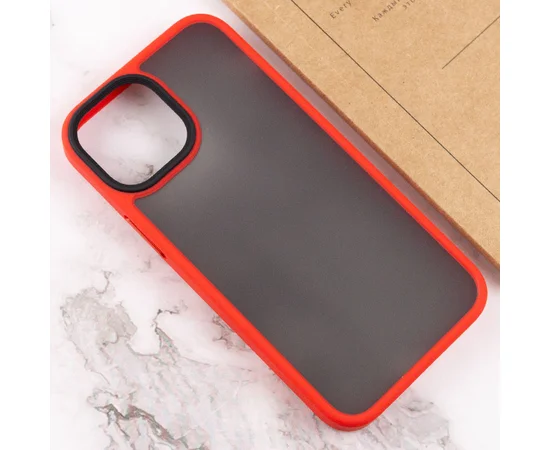TPU+PC чохол Metal Buttons для Apple iPhone 13 (6.1") Червоний