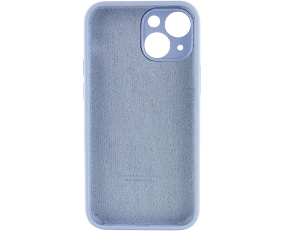 Чехол Silicone Case Full Camera Protective (AA) для Apple iPhone 13 (6.1") Голубой / Lilac Blue