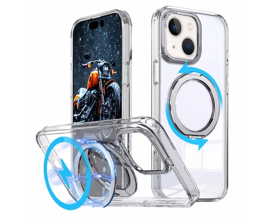 Чехол TPU+PC Empire with MagSafe and Ring для Apple iPhone 13 / 14 (6.1") Clear