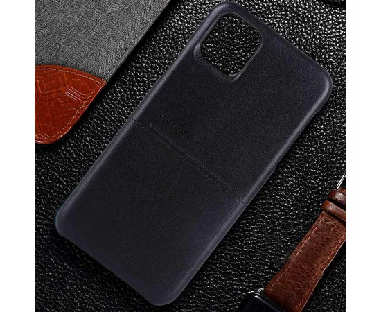 Кожаная накладка G-Case Cardcool Series для Apple iPhone 13 (6.1") Черный