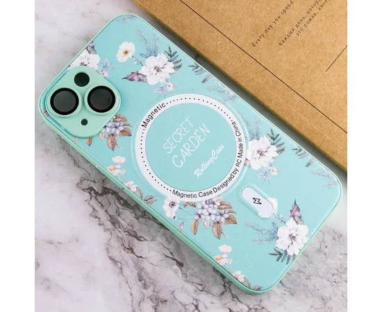 TPU+PC чехол Secret Garden with MagSafe для Apple iPhone 13 (6.1") Mint
