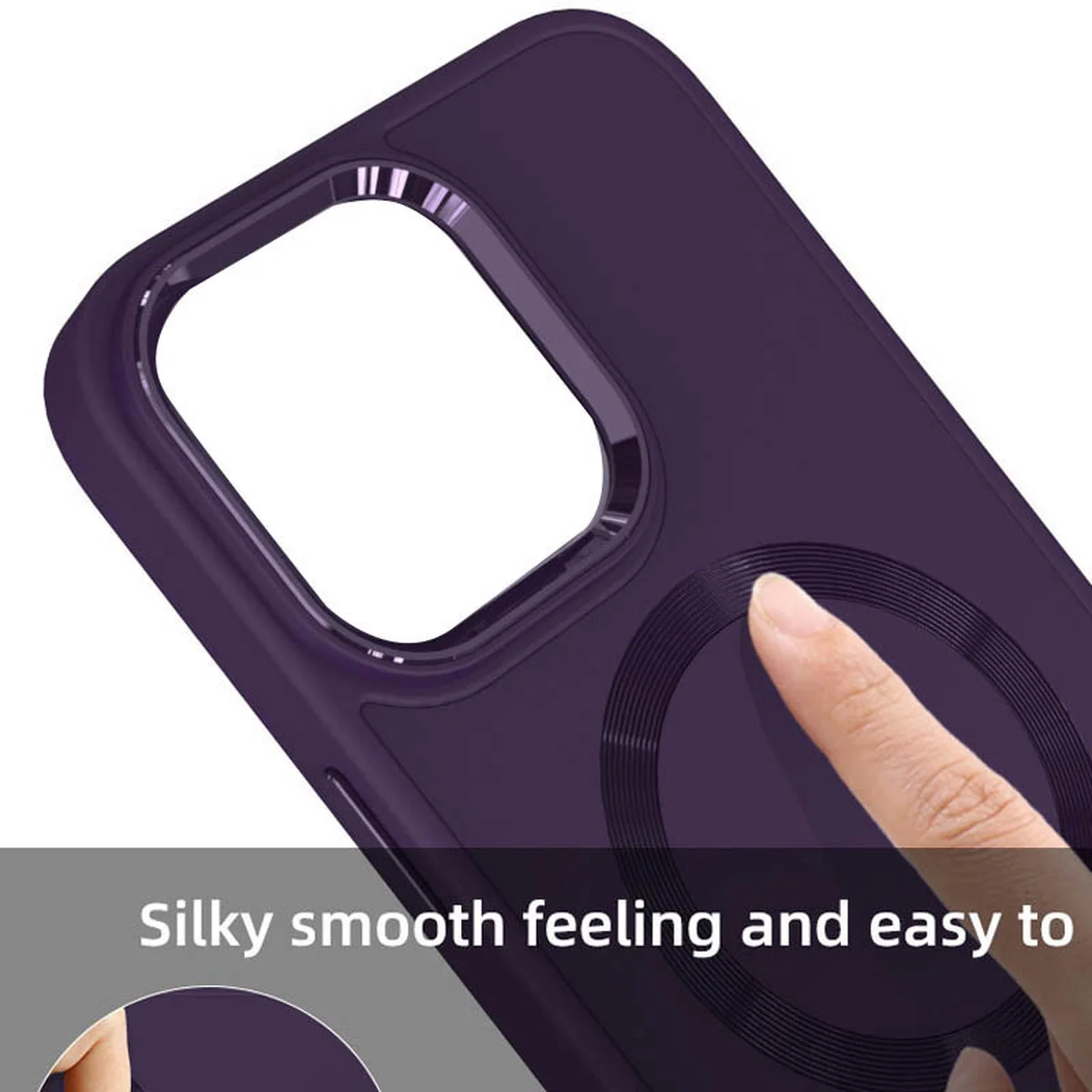 TPU чехол Bonbon Metal Style with MagSafe для Apple iPhone 13 (6.1") Фиолетовый / Dark Purple