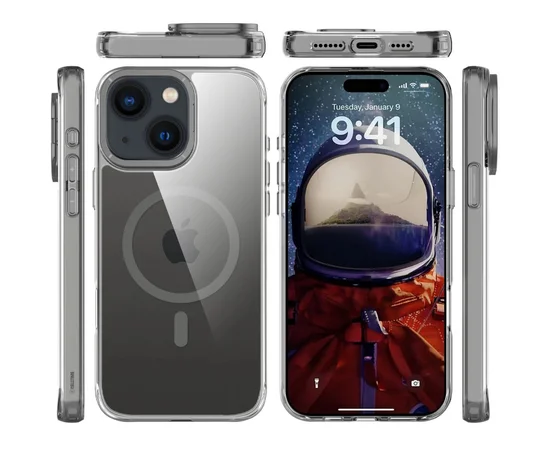Чехол TPU Space Case Apex with MagSafe для Apple iPhone 13 / 14 / 15 (6.1") Grey