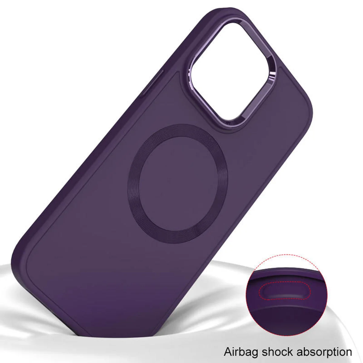 TPU чехол Bonbon Metal Style with MagSafe для Apple iPhone 13 (6.1") Фиолетовый / Dark Purple