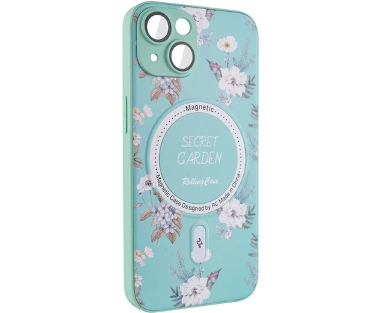 TPU+PC чехол Secret Garden with MagSafe для Apple iPhone 13 (6.1") Mint