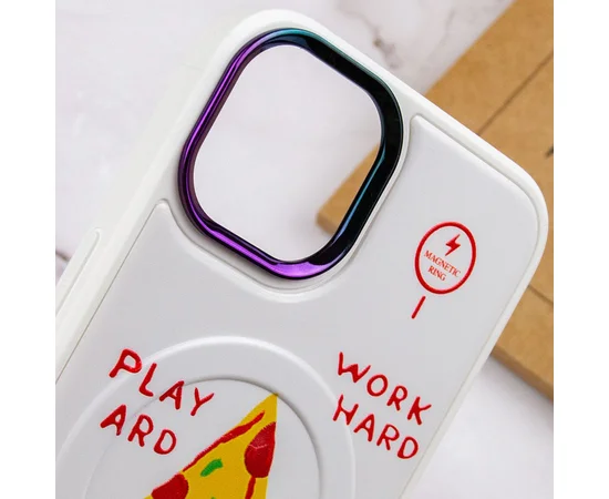 TPU+PC чехол Funny pictures with MagSafe для Apple iPhone 13 (6.1") Pizza