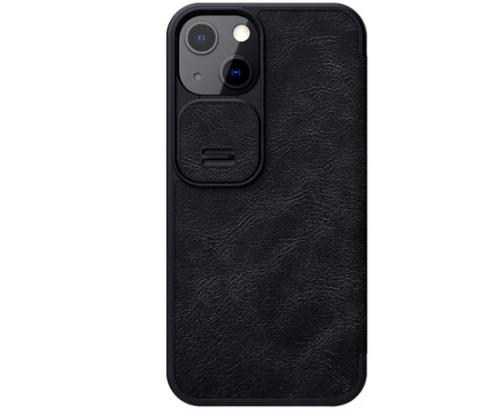 Кожаный чехол (книжка) Nillkin Qin Pro Camshield для Apple iPhone 13 (6.1") Черный