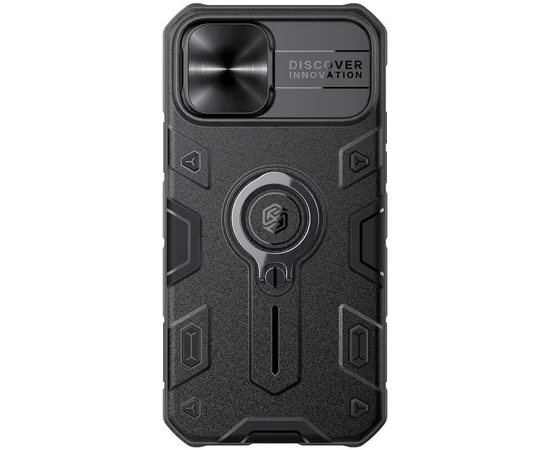 TPU+PC чехол Nillkin CamShield Armor no logo (шторка на камеру) для Apple iPhone 13 (6.1") Черный