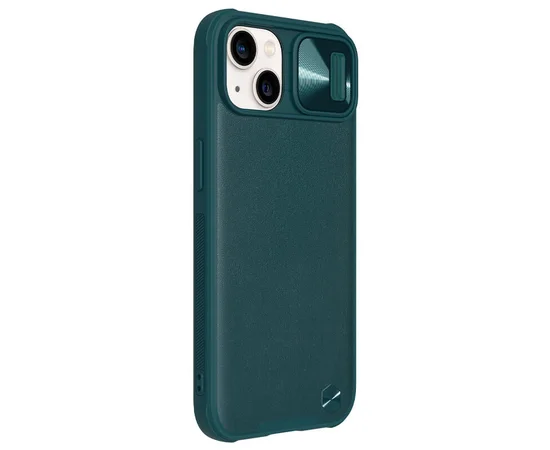 Кожаная накладка Nillkin Camshield Leather (шторка на камеру) для Apple iPhone 13 (6.1") Зеленый / Green