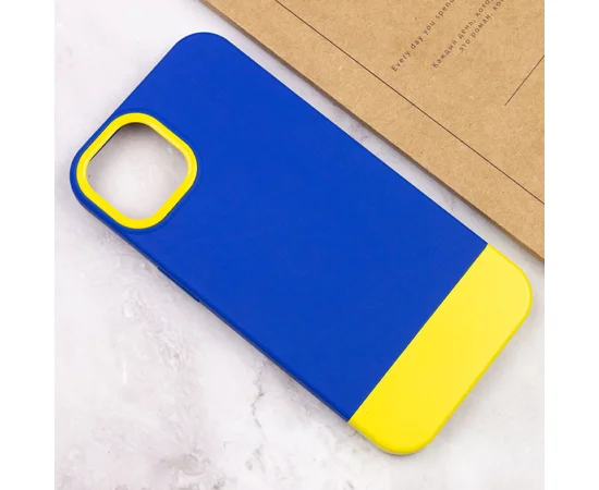 Чехол TPU+PC Bichromatic для Apple iPhone 13 (6.1") Navy Blue / Yellow
