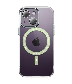 Чехол TPU+PC Colorful with MagSafe для Apple iPhone 13 (6.1") Green