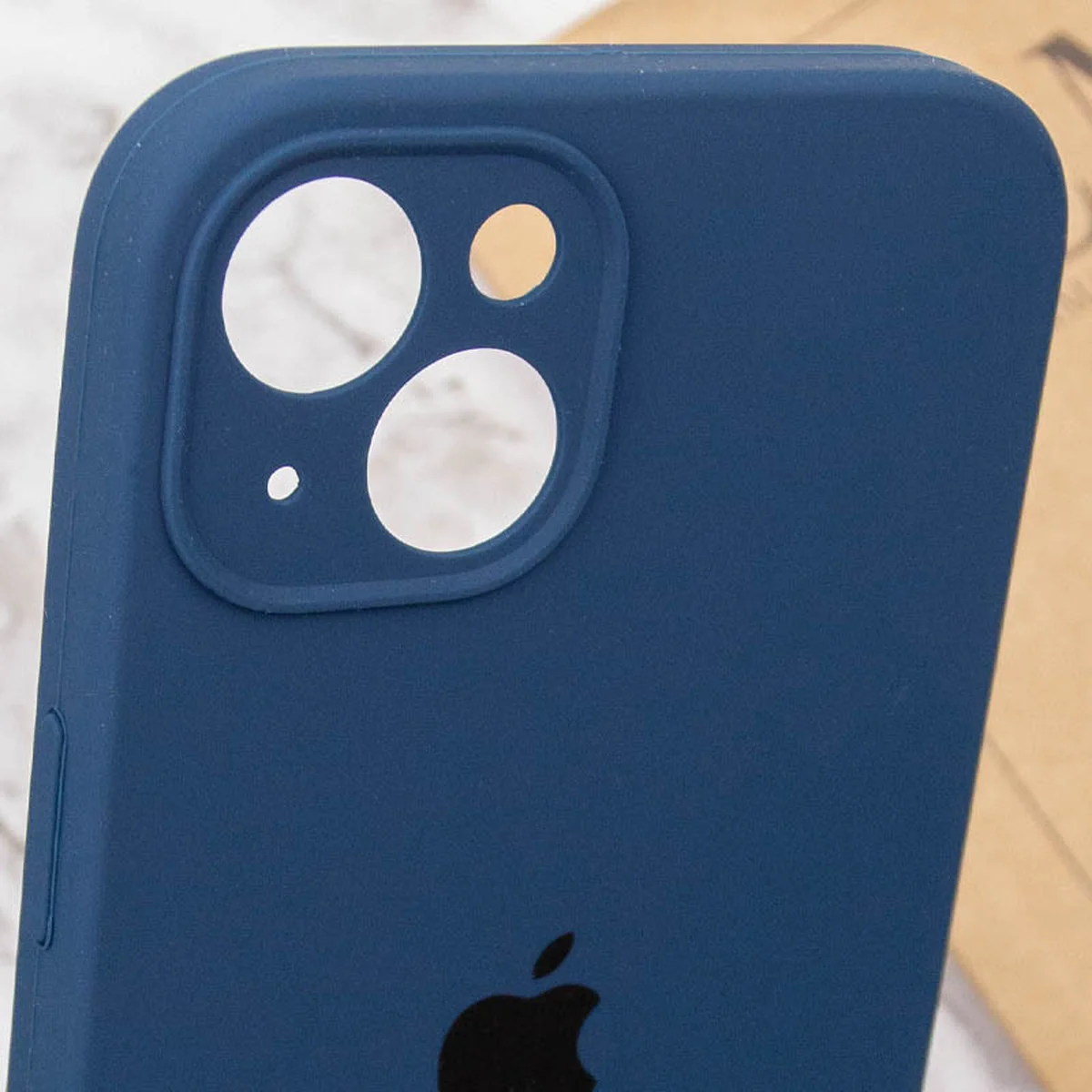 Чехол Silicone Case Full Camera Protective (AA) для Apple iPhone 13 (6.1") Синий / Abyss Blue