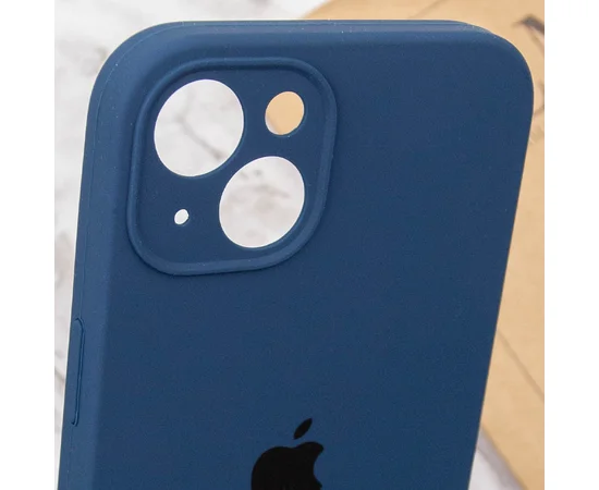 Чехол Silicone Case Full Camera Protective (AA) для Apple iPhone 13 (6.1") Синий / Abyss Blue