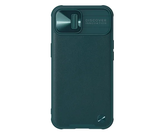 Кожаная накладка Nillkin Camshield Leather (шторка на камеру) для Apple iPhone 13 (6.1") Зеленый / Green