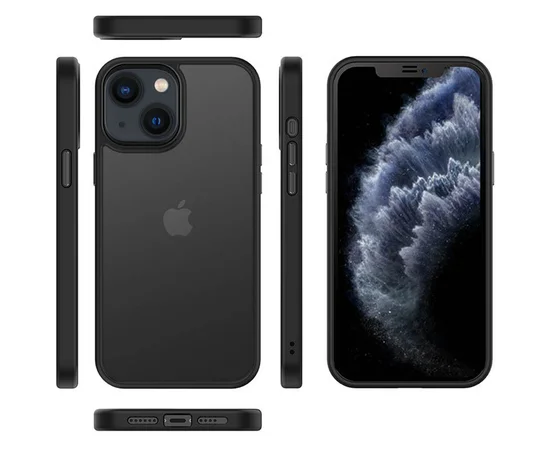 TPU+PC чехол Metal Buttons для Apple iPhone 13 (6.1") Черный