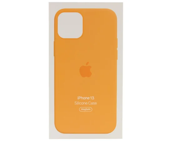 Чехол Silicone case (AAA) full with Magsafe and Animation для Apple iPhone 13 (6.1") Оранжевый / Marigold