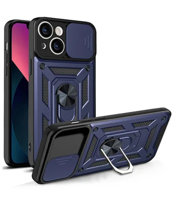 Чохол Ummi Camshield Serge Ring для Apple iPhone 13 (6.1") Синій