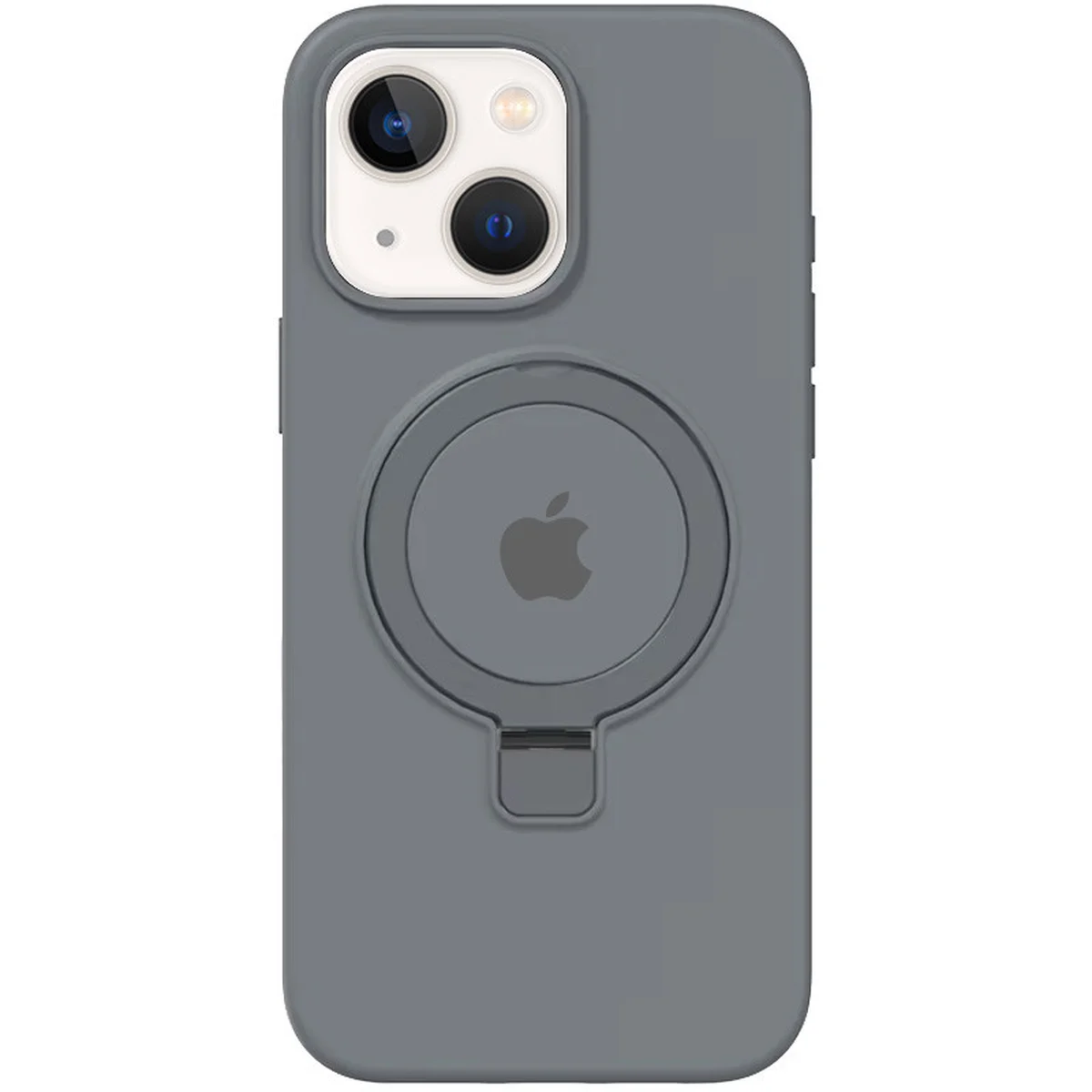 Чехол Silicone Case Full Protective with Ring для Apple iPhone 13 / 14 (6.1") Grey