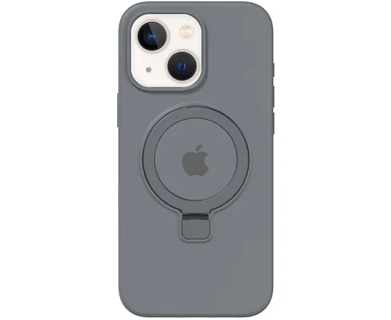 Чехол Silicone Case Full Protective with Ring для Apple iPhone 13 / 14 (6.1") Grey