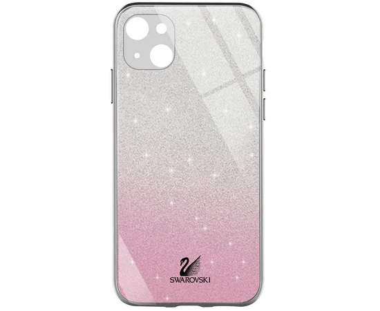 TPU+Glass чехол Swarovski для Apple iPhone 13 (6.1") Розовый