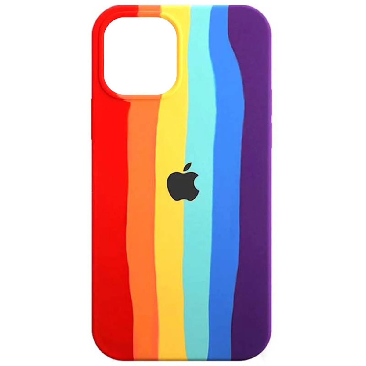 Чехол Silicone case Full Rainbow для Apple iPhone 13 (6.1") Красный / Фиолетовый
