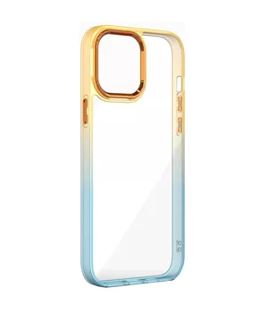 Чехол TPU+PC Fresh sip series для Apple iPhone 13 (6.1") Бирюзовый / Оранжевый