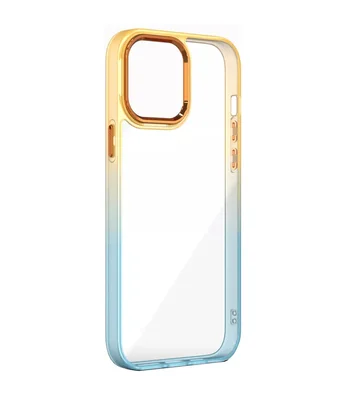 Чехол TPU+PC Fresh sip series для Apple iPhone 13 (6.1") Бирюзовый / Оранжевый