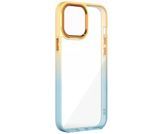 Чехол TPU+PC Fresh sip series для Apple iPhone 13 (6.1") Бирюзовый / Оранжевый