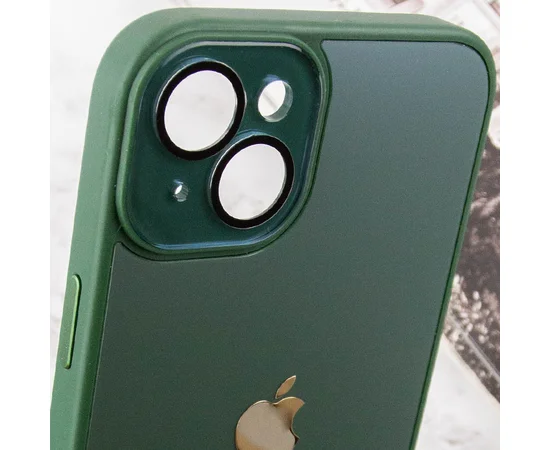 Чехол TPU+Glass Sapphire Midnight для Apple iPhone 13 (6.1") Зеленый / Forest green