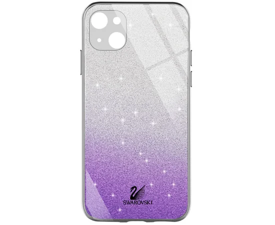 TPU+Glass чехол Swarovski для Apple iPhone 13 (6.1") Фиолетовый