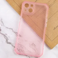 Чехол TPU Ease Carbon color series для Apple iPhone 13 (6.1") Розовый / Прозрачный