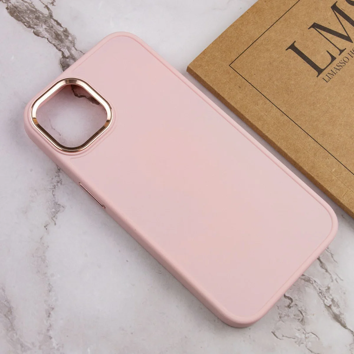 TPU чехол Bonbon Metal Style для Apple iPhone 13 (6.1") Розовый / Light pink