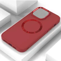 TPU чехол Bonbon Metal Style with MagSafe для Apple iPhone 13 (6.1") Красный / Red