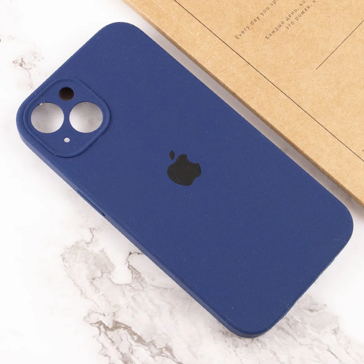 Чехол Silicone Case Full Camera Protective (AA) для Apple iPhone 13 (6.1") Синий / Deep navy