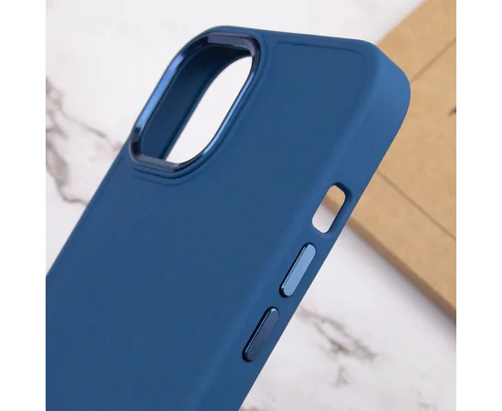 TPU чехол Bonbon Metal Style для Apple iPhone 13 (6.1") Синий / Denim Blue